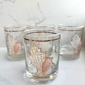 Vintage Seashell Glasses Set